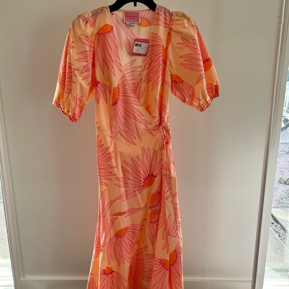 NWT KATE SPADE FALLING FLOWERS WRAP DRESS SIZE 0 - Picture 7 of 8